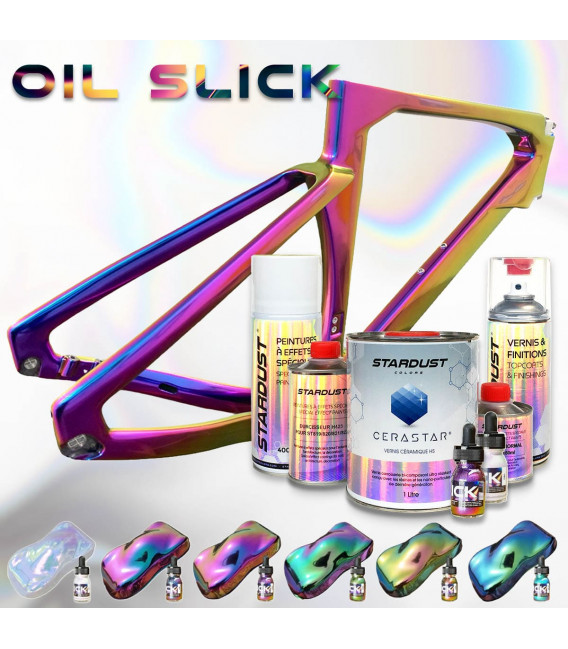 Kit completo de pintura efecto Oil Slick para bicicleta